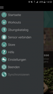 Die Startseite der Gymwatch App