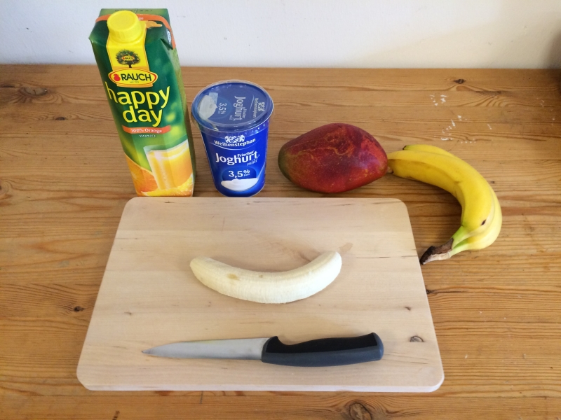Smoothies energéticos: plátano y mango