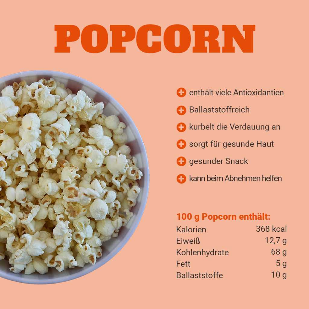 Gesunder Snack Popcorn zum Abnehmen