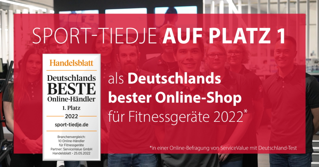 Deutschlands bester Online-Shop: Sport-Tiedje auf Platz 1 für Fitnessgeräte